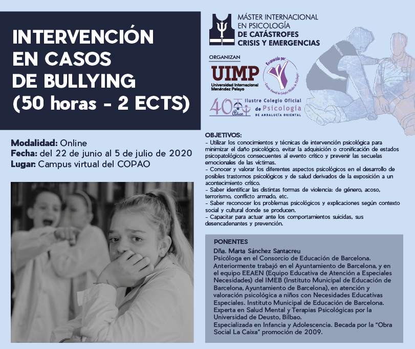 Intervención en casos de Bullying (50 horas)