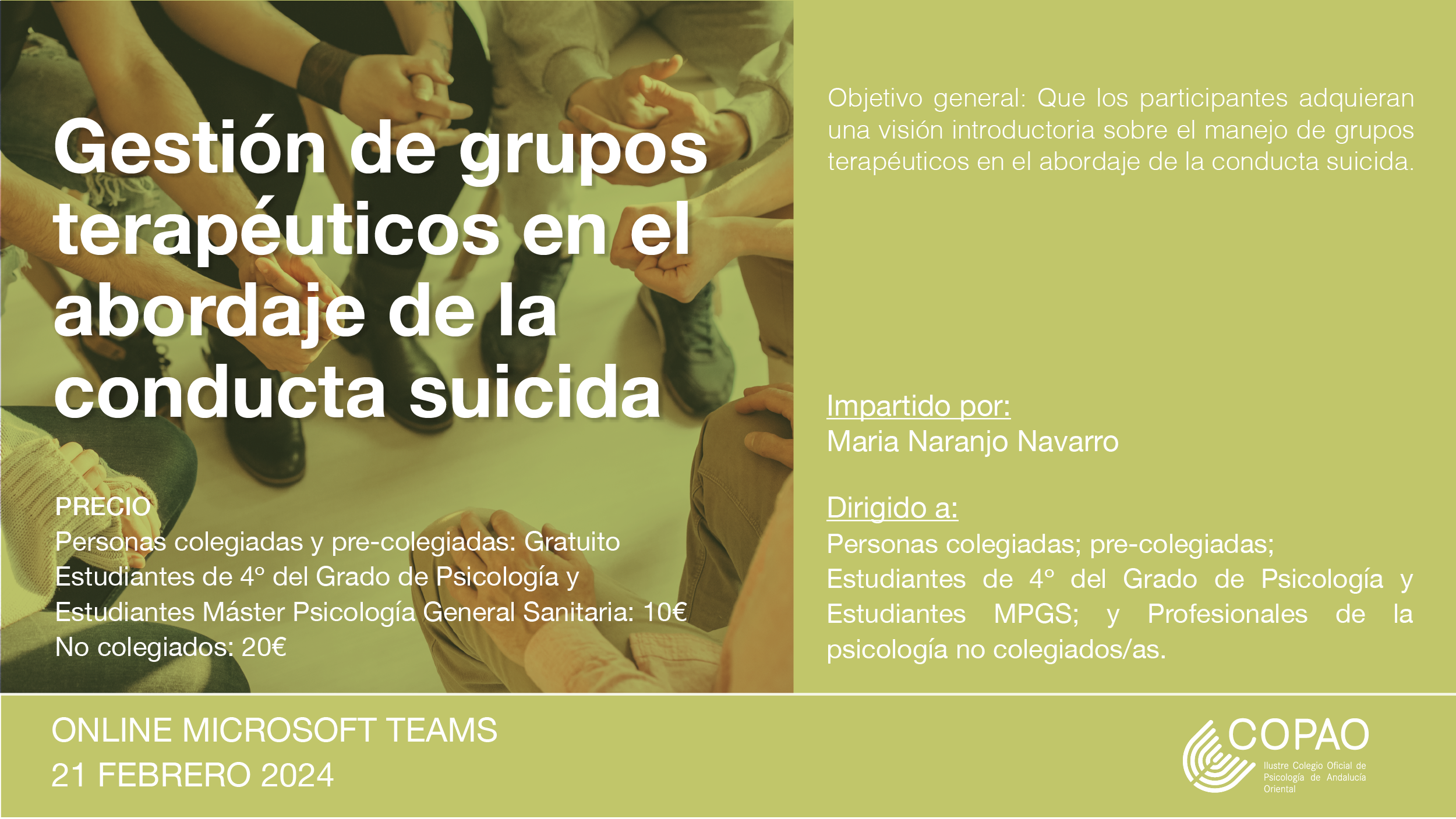 Gestión de grupos terapéuticos en el abordaje de la Conducta Suicida